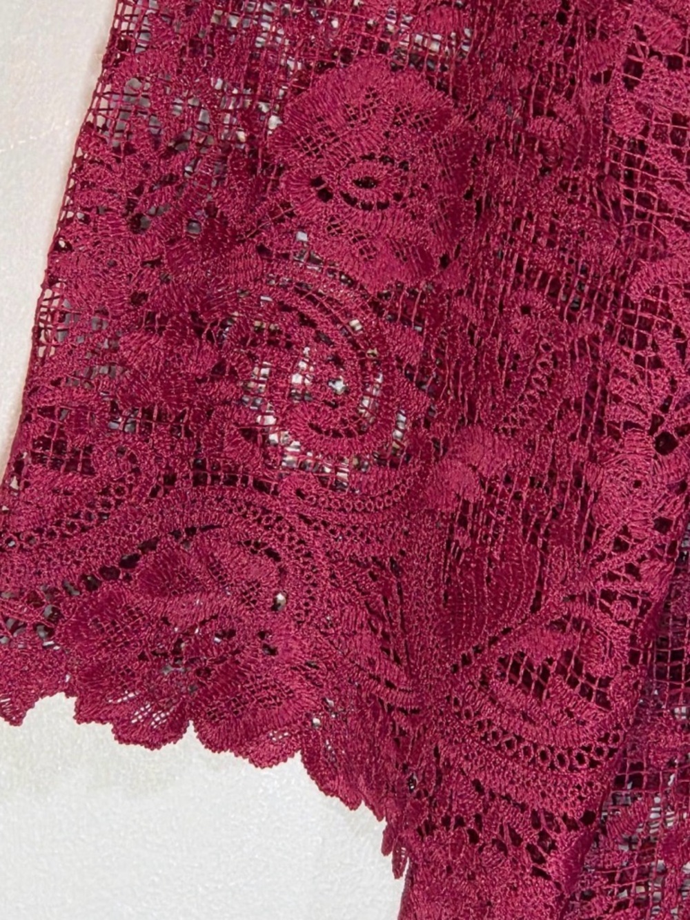 JOHNNY WAS Harper Smokey Rose Lace Tie-Front Mini Dress Size S - Picture 9 of 11